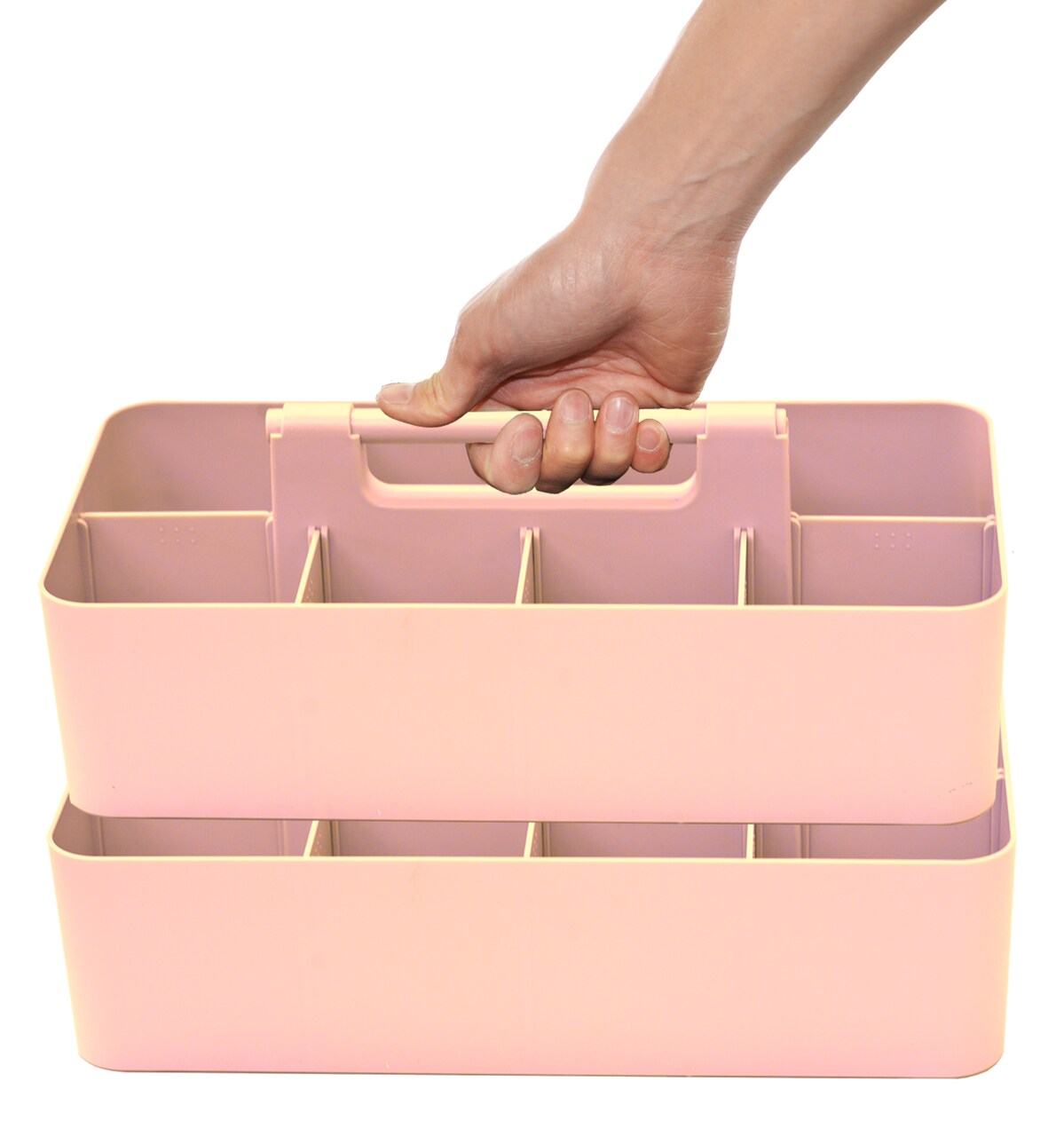 Enjoy Organizer Portable Caddy with Handle – 8-Compartment Storage Bin with Removable Dividers for Office, Crafts, and Home – Made in USA